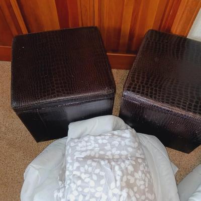 2 STORAGE CUBES, QUEEN SHEETS/MATTRESS COVER & DOWN DUVET