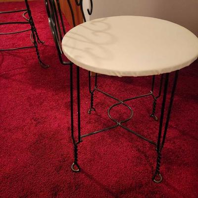 Listed rod iron small vanity slash bathroom stool