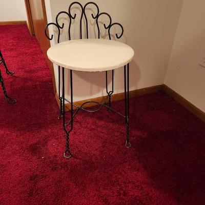 Listed rod iron small vanity slash bathroom stool