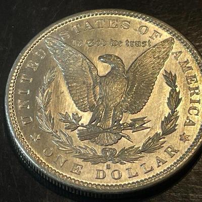 1879-S BU CONDITION PROOF LIKE MORGAN SILVER DOLLAR AS PICTURED.