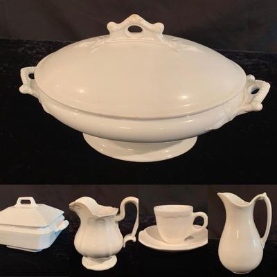 Ironstone China & Semi-Porcelain Pieces by John Edwards, Henry Alcock, J. & G. Meakin, & More (BS-HS)