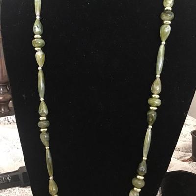 Vintage Green Beaded Necklace