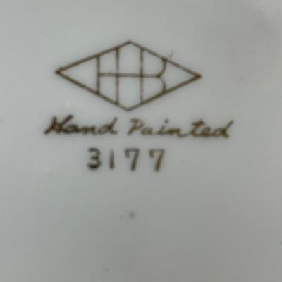 Antique HHB 3177 Handpainted Porcelain Decorative Plate Wall Hanging Floral