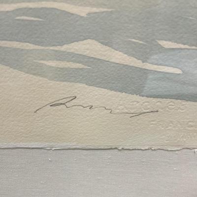 Large, Framed, watercolor original, Joshua Tree landscape, signed