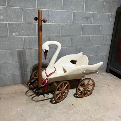 Sandy Weatherwax Hand Carved Swan Wagon (B1-RG)