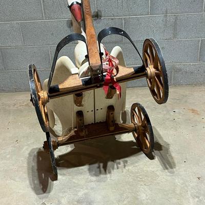 Sandy Weatherwax Hand Carved Swan Wagon (B1-RG)