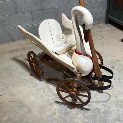 Sandy Weatherwax Hand Carved Swan Wagon (B1-RG)