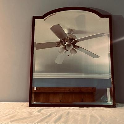 Wooden Framed Beveled Mirror (LR-MG)