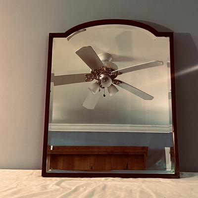 Wooden Framed Beveled Mirror (LR-MG)