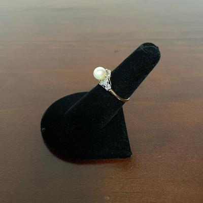 14K Diamond and Pearl Ring (ST-SS)