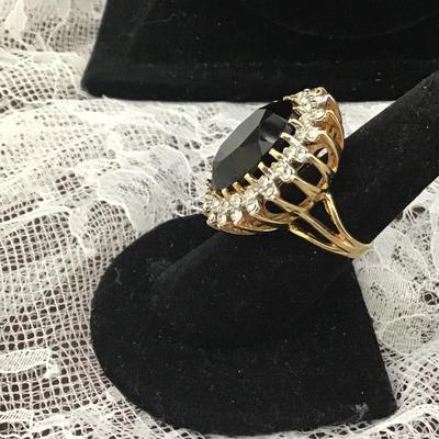 18 Heavy Gold Plated Huge Statement or Cocktail Ring