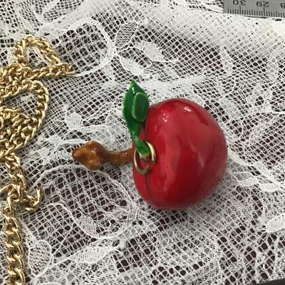 Vintage JJ Articulated Worm in Apple Acrylic pendant