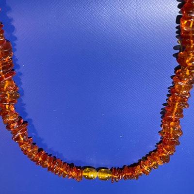 Vintage Natural Baltic Amber 18" Graduated Necklace w/Screw Clasp as Pictured.