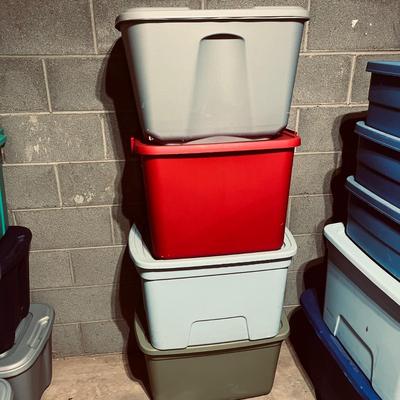 Rubbermaid, Sterilite & More Colored Plastic Bins (B1-MG)