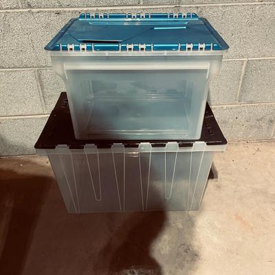 Storage Bins With Attached Lids (B2-MG)