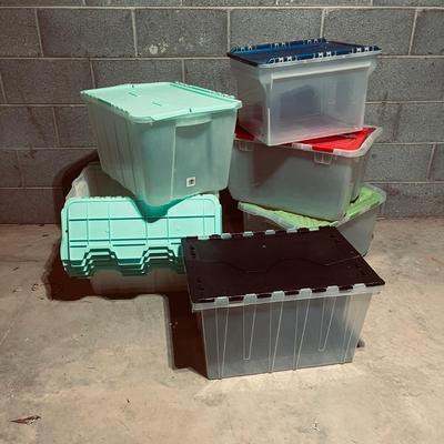 Storage Bins With Attached Lids (B2-MG)