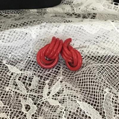 Red fashion earrings