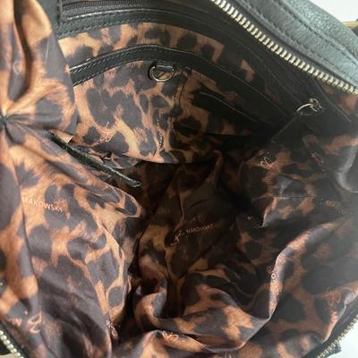 B Makowski black leather shoulder bag
