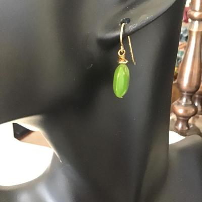 Lime green fashion earrings