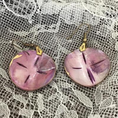 Purple shell fashion earrings