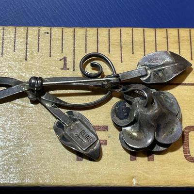 Vintage Lang Sterling Silver Flower Pin/Pendant in Good Preowned Condition.