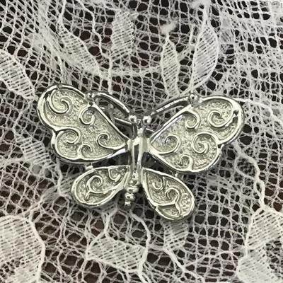 Marked Gerrys butterfly silver tone pin