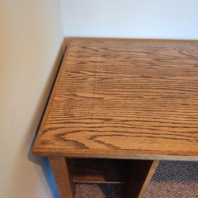 Oak Faced Plywood Desk w/Storage (BO-JS)