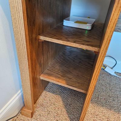 Oak Faced Plywood Desk w/Storage (BO-JS)