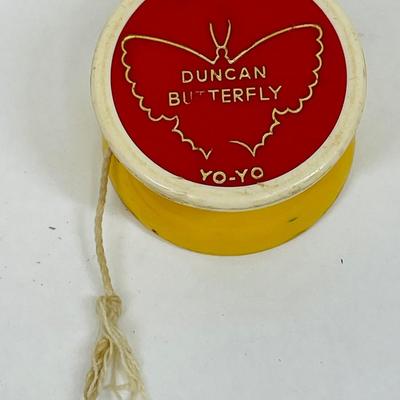 Vintage Duncan Butterfly YoYo Toy Yellow Body 70's 80's Retro Trick YoYo
