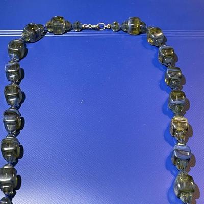 Vintage Czech Treated Lab Glass/Crystal Bead 23" Fashion Necklace in VG Preowned Condition,