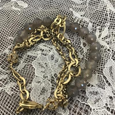 Gold tone bracelet with Crystal Beaded Bracelet