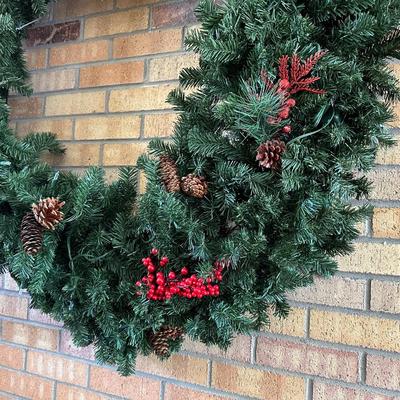 HUGE LIGHTED HOLIDAY WREATH