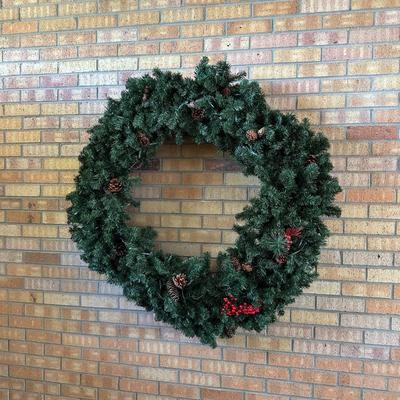 HUGE LIGHTED HOLIDAY WREATH