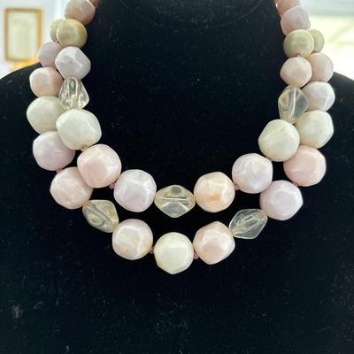 Vintage plastic round beads, pale, Pink