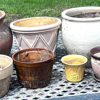 Group of 9 Mixed Planter Pots