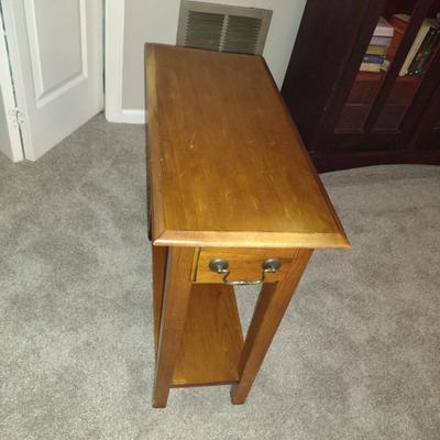 Solid Wood Thin Side Table with Drawer