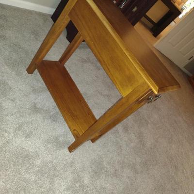 Solid Wood Thin Side Table with Drawer