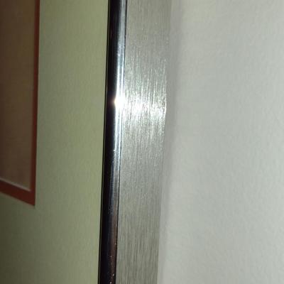 Drawing of Young Lady Reading Framed Under Glass- Approx 21" x 25"