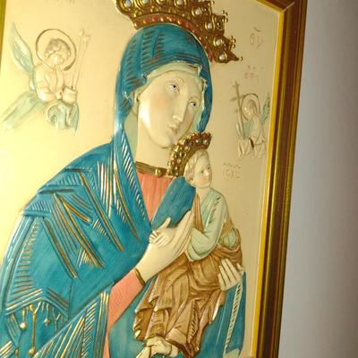 Our Lady of Perpetual Help Framed Plaque- Approx 12 3/4