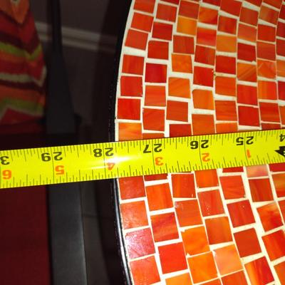 Patio Set- Two Metal Chairs and One Metal Frame Table with Mosaic Tile Top