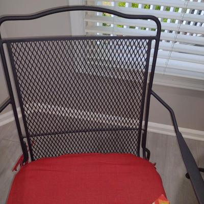Patio Set- Two Metal Chairs and One Metal Frame Table with Mosaic Tile Top