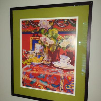 Numbered Tea Time Theme Framed Print by Genie Marshall Wilder- Signed by Artist