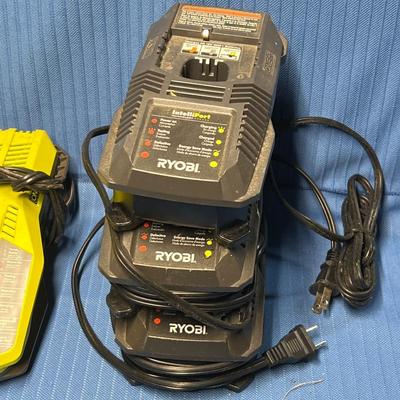 Lot of 8 used Ryobi Battery Chargers
