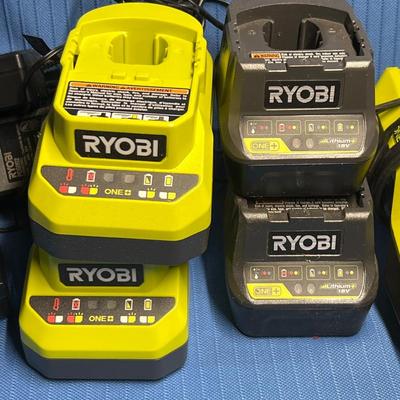 Lot of 8 used Ryobi Battery Chargers