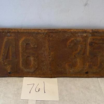 Vintage 36 License Tag