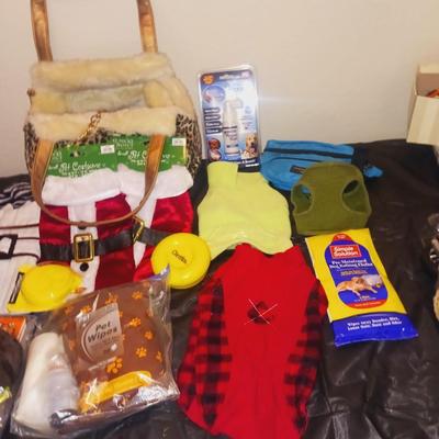 MANY SMALL DOG COATS, PURSE PET CARRIER & MORE