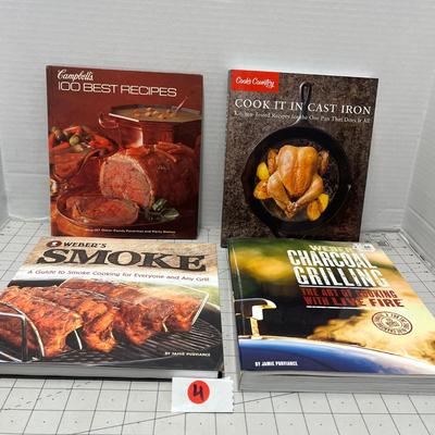 Cook It In Cast Iron, Campbell's 100 Best Reciprs, Weber's Smoke A Guide To Smoke Cooking For Everyone And Any Grill, Charcoal...