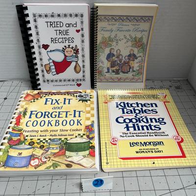 Tried And True Recipes, Fix It And Forget It Cookbook, Kitchen Tables & Cooking Hints, Mike & Else's Swedish Songbook