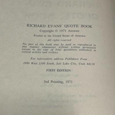 For Time Or Eternity?, Links Of Forever & Richard Evans Quote Book