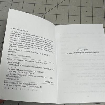 The Little Book Of Book Of Mormon Evidences John Hilton Iii & Book Of Mormon Doctrine And Covenants Pearl Of Great Price